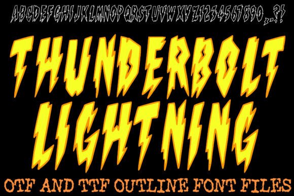 Thunderbolt Lightning Font for High-Energy Craft Projects
