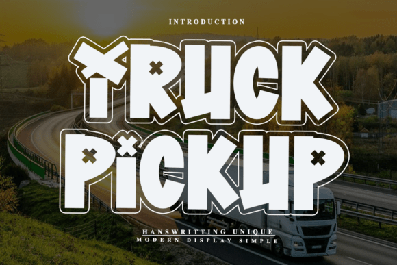 Truck Pickup Font for Handmade Product Labels and Craft Branding